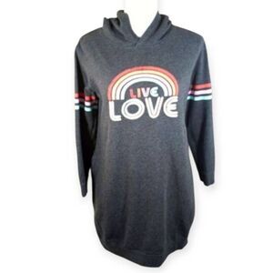 RUMI + RYDER GRAY HOODIE DRESS W/POCKETS SZ.L EUC